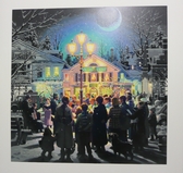 Teppei Sasakura, Singing, Winter, Carolling, Street Scene, Restaurant Scene, Corporate Art, Designer Art