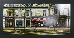 Thomas Pradzynski, Cafe de Paris, Parisian Street Scene, Antiques, Paris, Hotel Art, Restaurant Art, Corporate Art, Decor, Designer Art